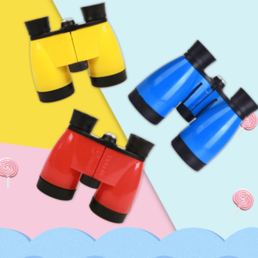 Binoclu Colorat pentru Copii cu Busolă Decorativă (culoare aleatorie)