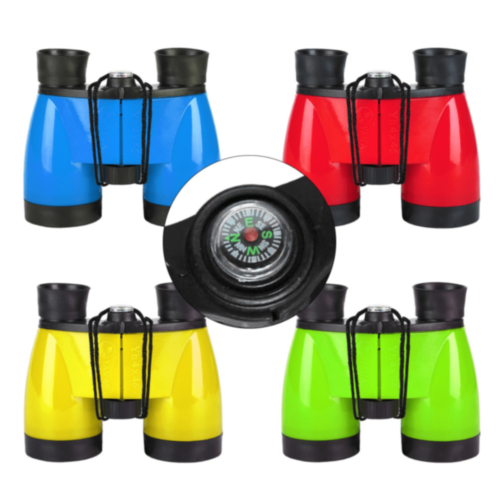 Binoclu Colorat pentru Copii cu Busolă Decorativă (culoare aleatorie)