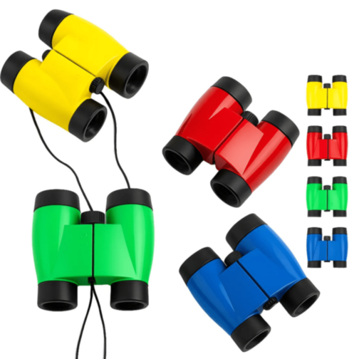 Binoclu Colorat pentru Copii cu Busolă Decorativă (culoare aleatorie)