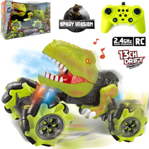 Mașină Stunt Dinozaur cu Abur și Sunete