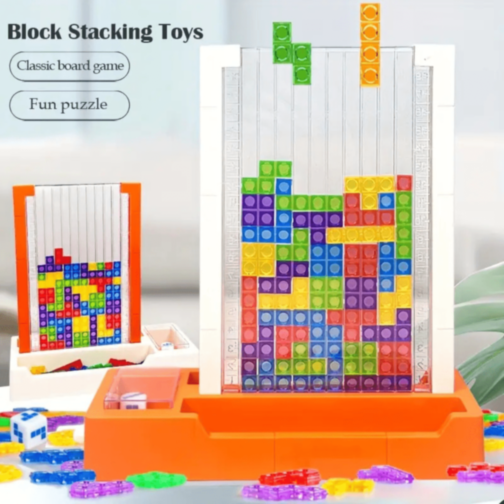 Joc de Construcție cu Blocuri Colorate Tetris Puzzle