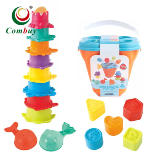 Set educativ de stivuire și sortare pentru copii - joc de dezvoltare senzorială