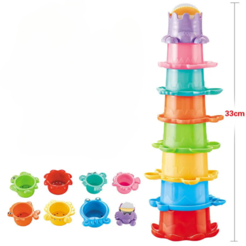 Set educativ de stivuire și sortare pentru copii - joc de dezvoltare senzorială