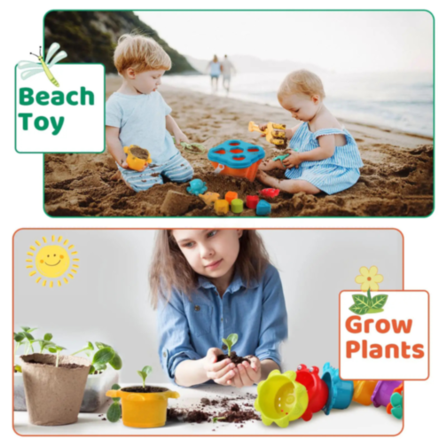 Set educativ de stivuire și sortare pentru copii - joc de dezvoltare senzorială