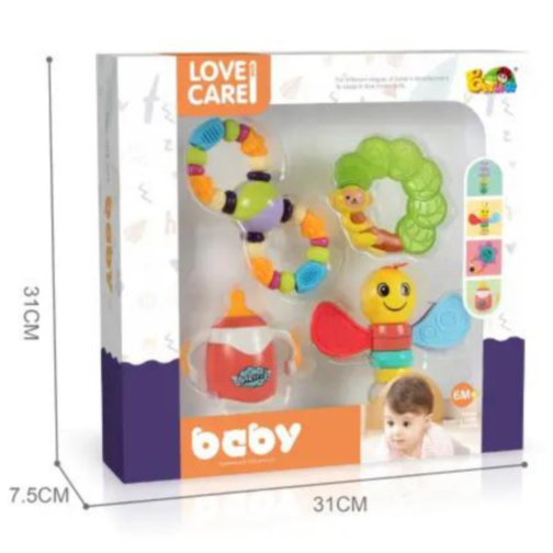 Set 4 jucării senzoriale pentru bebeluși