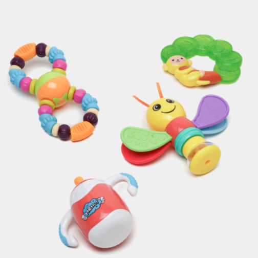 Set 4 jucării senzoriale pentru bebeluși