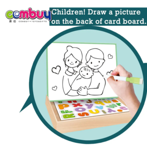 Tablă magnetică educativă 2 în 1 pentru copii