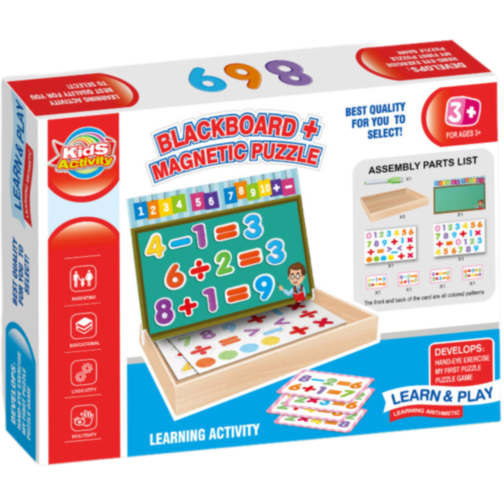 Tablă magnetică educativă 2 în 1 pentru copii