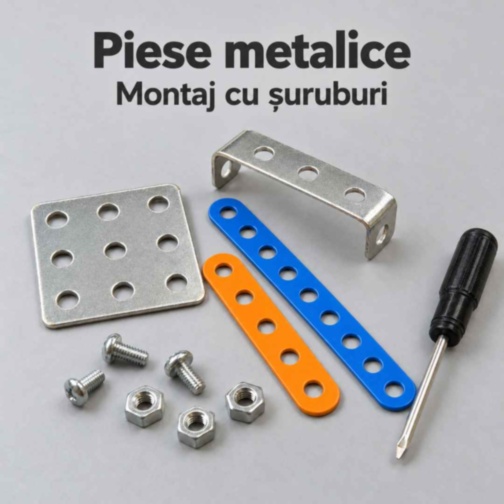 Set de construcție metalic monster truck, 128 de piese
