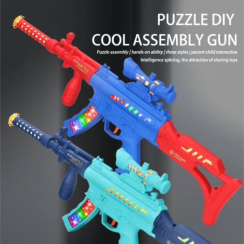 Pușcă de Jucărie Asamblabilă cu Lumini și Sunete (culoare aleatorie)
