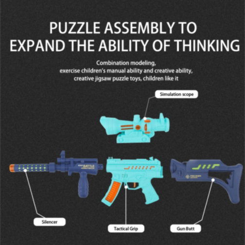 Pușcă de Jucărie Asamblabilă cu Lumini și Sunete (culoare aleatorie)