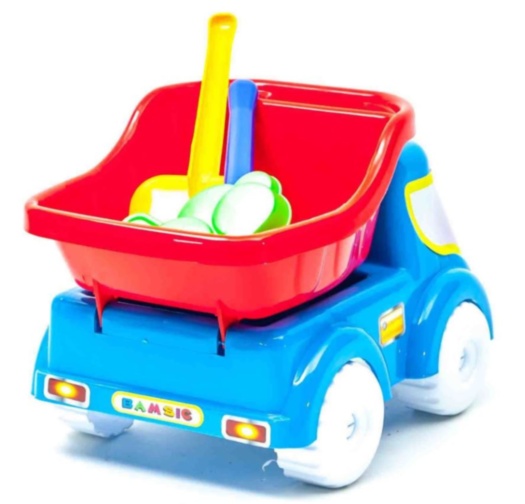 Camion cu Lopățica, Greblă și Formă de Nisip, 35cm
