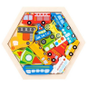 Puzzle din lemn cu vehicule colorate
