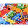 Puzzle din lemn cu vehicule colorate