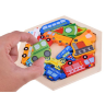 Puzzle din lemn cu vehicule colorate