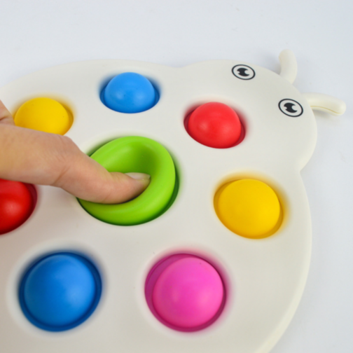 Jucărie Tip Pop It pentru Bebeluși - Buburuză cu Bule Colorate