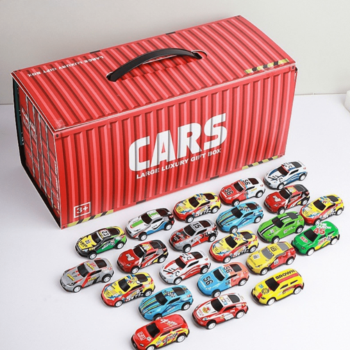 Set 48 Mașinuțe Metalice în Cutie Container Cadou