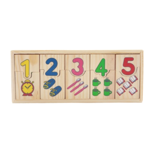 Puzzle de Asociere de Lemn, cu Cifre de la 1 la 10