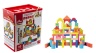Set de Construcție  Orășelul din Lemn  cu 100 Blocuri Colorate