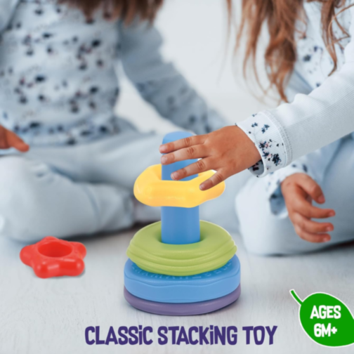 Piramidă cu inele colorate și texturi combinate