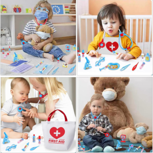 Set Doctor pentru Copii cu Geantă de Prim Ajutor – Joc de Rol Educativ