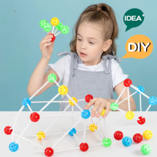 Set construcții geometrice molecular 88 piese