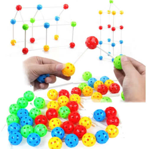 Set construcții geometrice molecular 88 piese