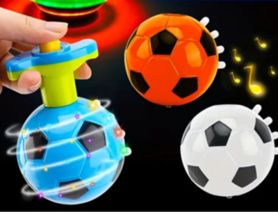 1buc. Giroscop Interactiv cu Formă de Minge de Fotbal, Lumină și Muzică (culoare aleatorie) | image