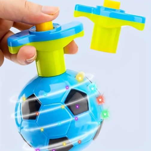 1buc. Giroscop Interactiv cu Formă de Minge de Fotbal, Lumină și Muzică (culoare aleatorie)