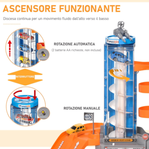Parcare Auto copii cu Lift și 6 Mașinuțe
