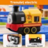 Set magnetic de construcție cu trenuleț electric reîncărcabil