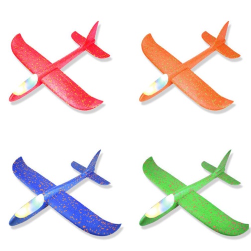 Avion Planor din Polistiren, cu lumina LED, 48cm 