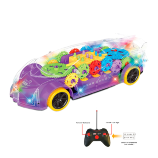 Mașinuță Sport cu Telecomandă, Mecanism Vizibil și Lumină LED