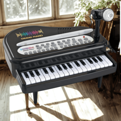 Pian Electronic Grand Piano cu Microfon și Funcții Muzicale (culoare aleatorie)