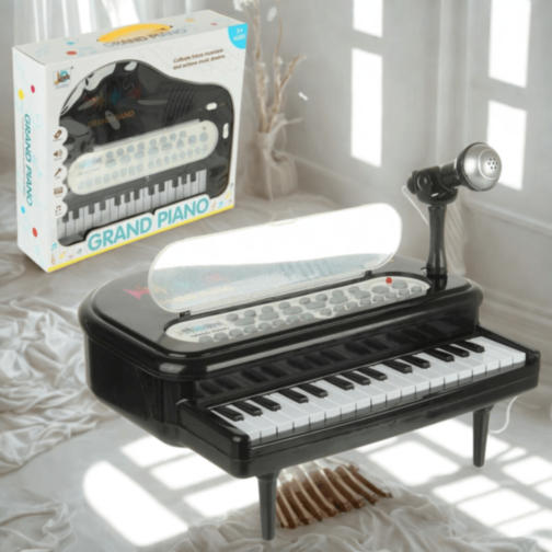 Pian Electronic Grand Piano cu Microfon și Funcții Muzicale (culoare aleatorie)