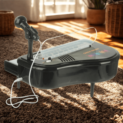 Pian Electronic Grand Piano cu Microfon și Funcții Muzicale (culoare aleatorie)