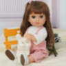 Păpușă Chimi Doll 36 cm cu Salopetă Roz și Păr Lung