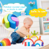 Set educativ de construcție Montessori din lemn - blocuri colorate