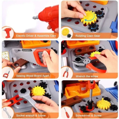 Masă de Lucru cu Scule 3-în-1 pentru Copii