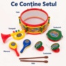 Set instrumente muzicale pentru copii cu tobă și trompetă