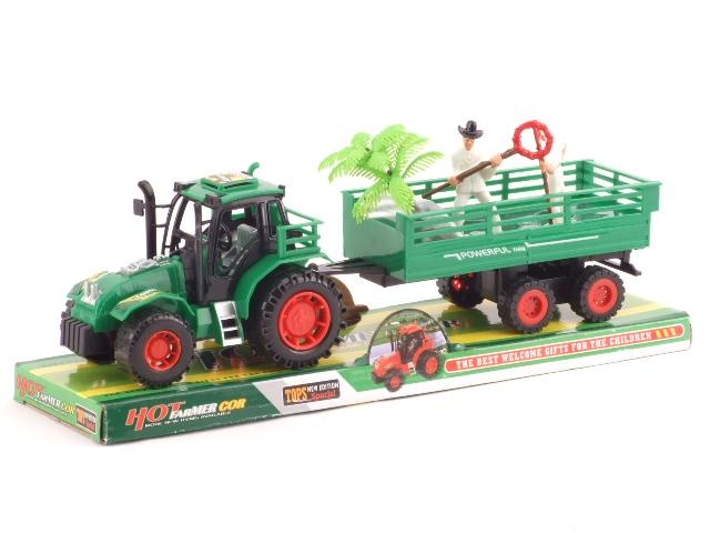 Tractor cu Remorcă cu Fermieri, 32cm 
