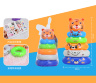 Piramida Multicoloră cu Fețe de Animale, 16cm