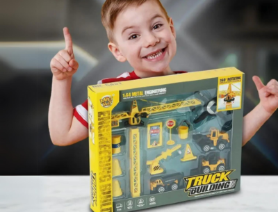 Set de Construcție cu Macara și Vehicule pentru Șantier, 13 Piese | image