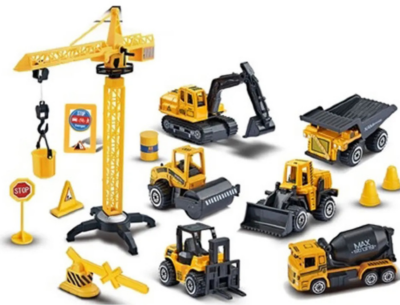 Set de Construcție cu Macara și Vehicule pentru Șantier, 13 Piese | image