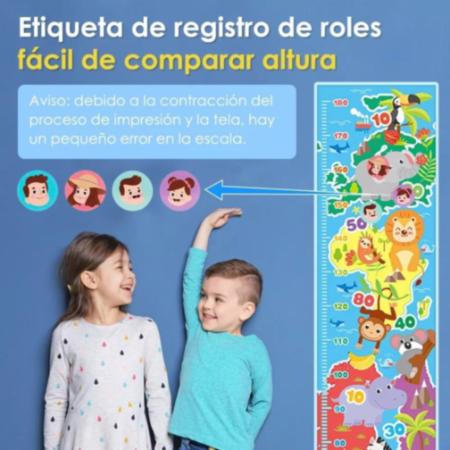 Rigla de înălțime pentru copii cu tematică animalieră