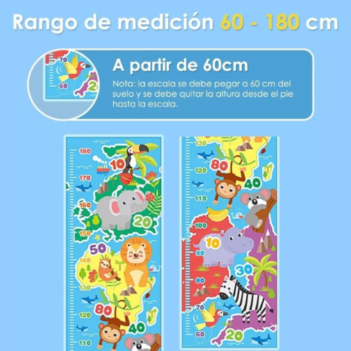 Rigla de înălțime pentru copii cu tematică animalieră