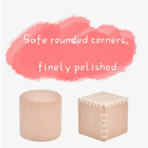 Set 100 Piese Cuburi de Construcție din Lemn Natural | Jucărie Educativă Montessori