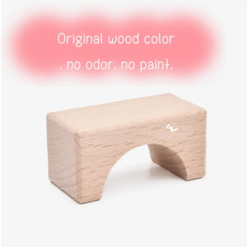 Set 100 Piese Cuburi de Construcție din Lemn Natural | Jucărie Educativă Montessori