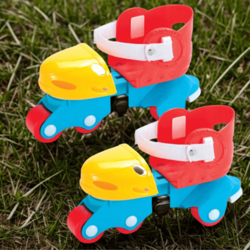 Patine Reglabile cu Roți Duble – Model Colorat pentru Începători