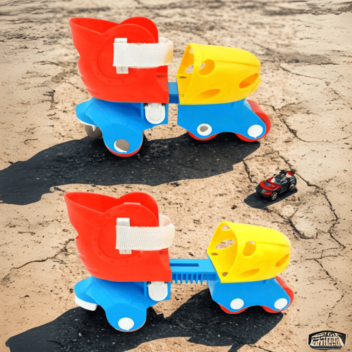 Patine Reglabile cu Roți Duble – Model Colorat pentru Începători